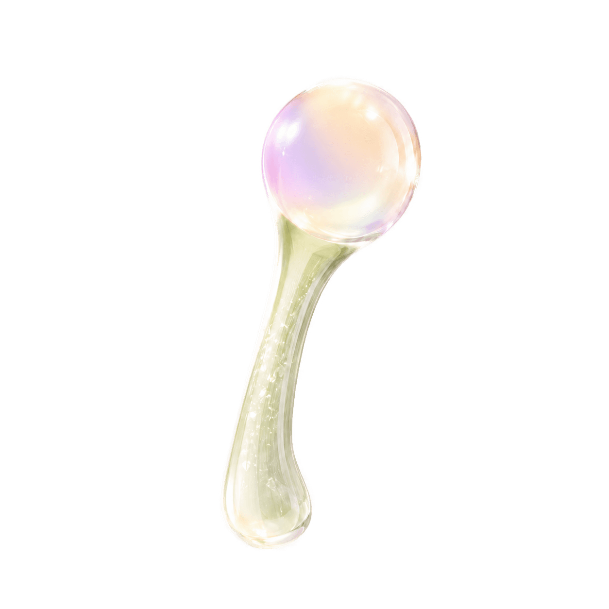 Iridescent resin droplet